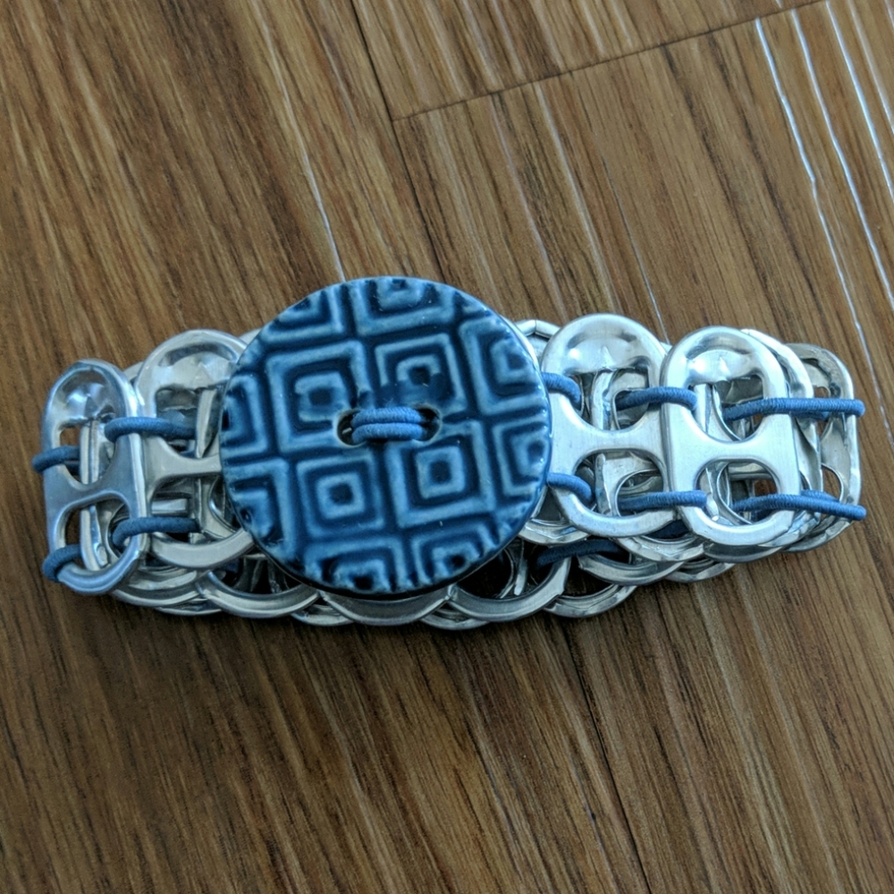 Blue Button Bracelet